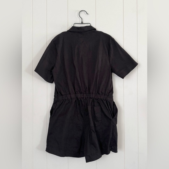 For Days Twill SS Romper Workwear Inspired Utility Large in Black - Picture 3 of 6
